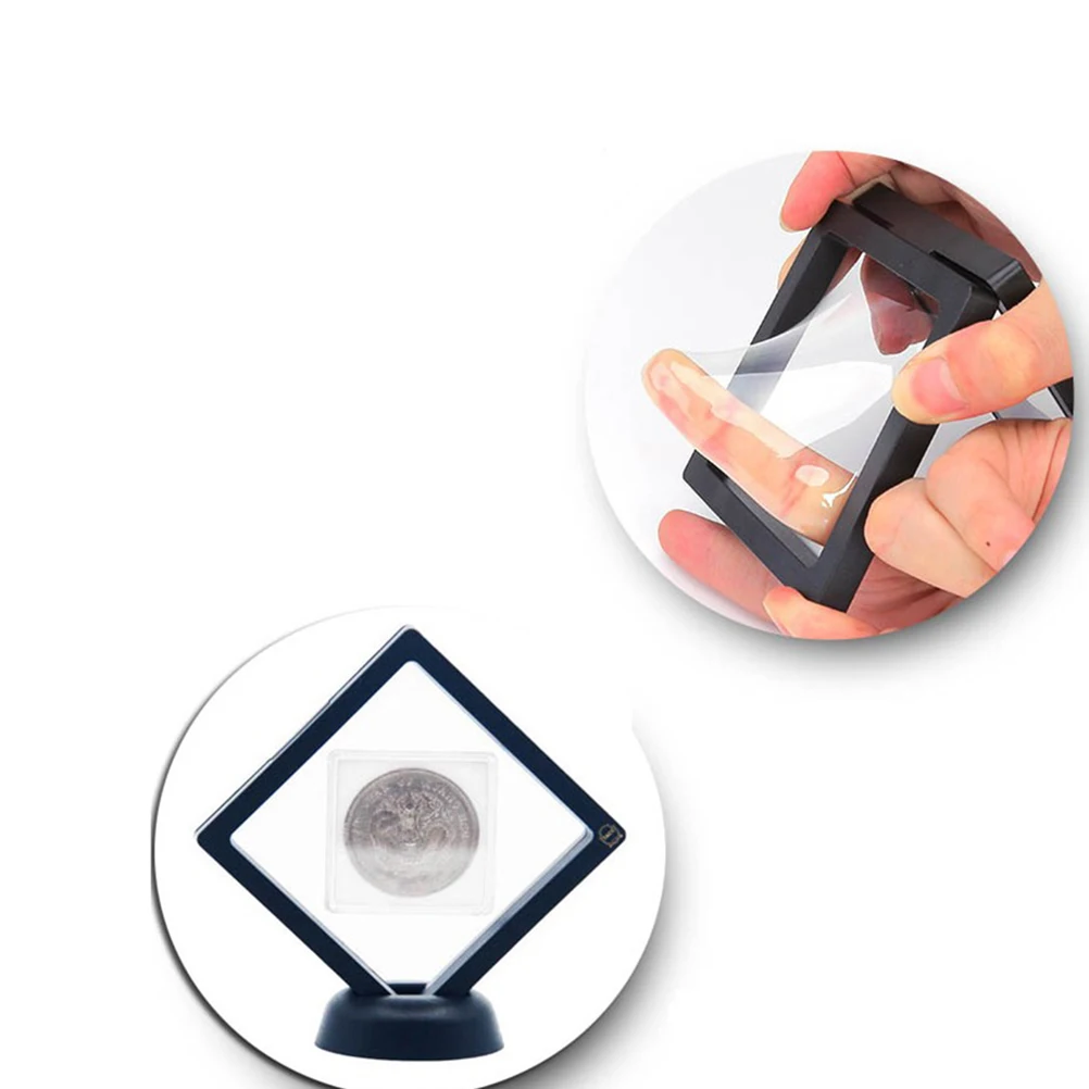 2 шт. монеты витрины плавающий 3D прозрачный шарнирный Кронштейн Рамка Держатель