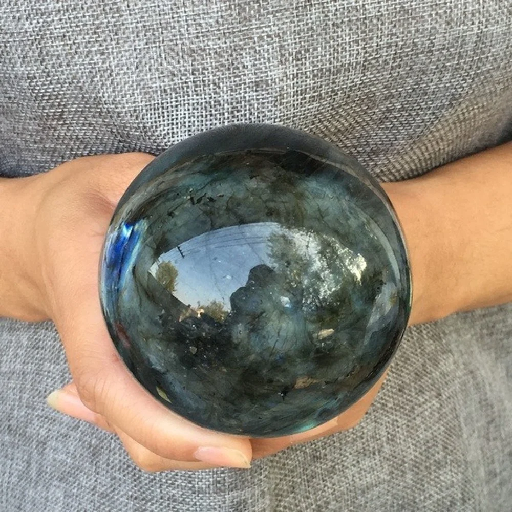 

600gNatural Labradorite Quartz Sphere Rock Crystal Ball Healing