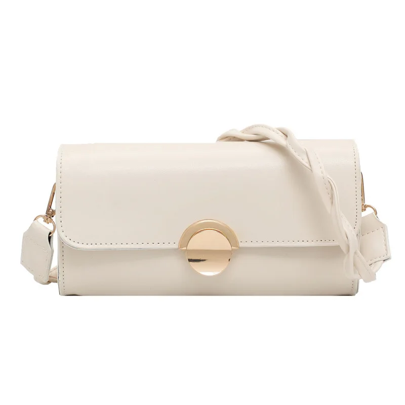 

Women Pure Colour Bag Shoulder Bags 2021 Buckle PU Leather Handbags For Women Famous Brand Spring Sac Femme