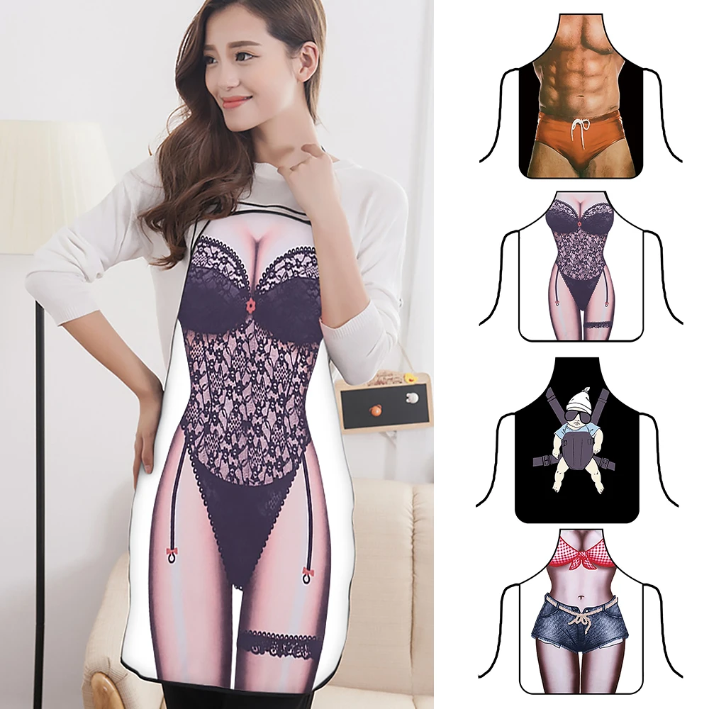 Регулируемый Забавный фартук для приготовления пищи сексуальные вечерние