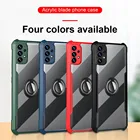 Акриловый прозрачный чехол-накладка для Samsung Galaxy S21 Ultra 5G S 21 Plus S20 FE Note 20 10 S10 Lite, с кольцом-держателем для камеры