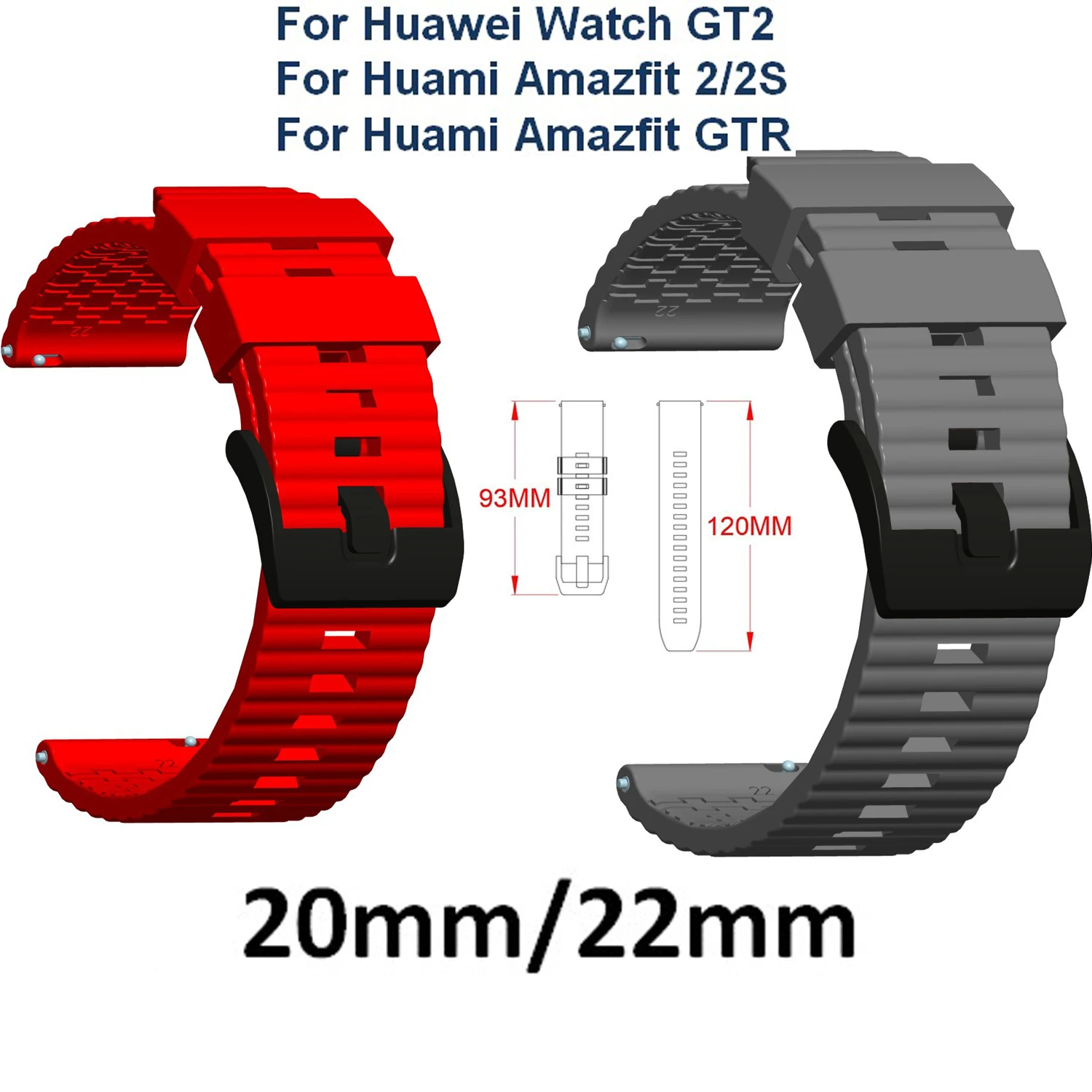 

20mm 22mm whatch Band For huawei watch GT Bracelet Smart Wrist for Samsung Gear S3/S2/S4 Strap for Amazfit Bip/Amazfit GTR Watch