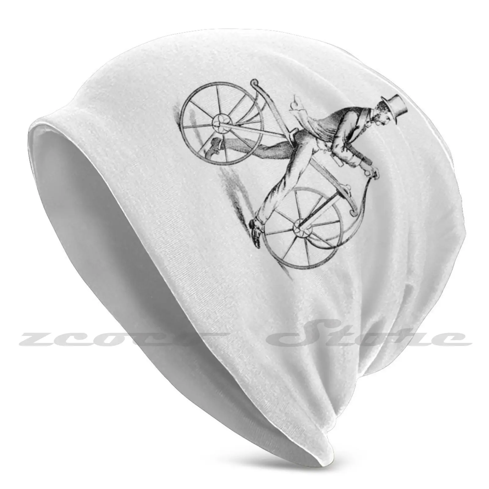 

Vintage Cyclist | Bike Personalized Pattern Knit Hats Plus Size Elastic Soft Cap Cycling Cyclist Environment Eco Sustainable