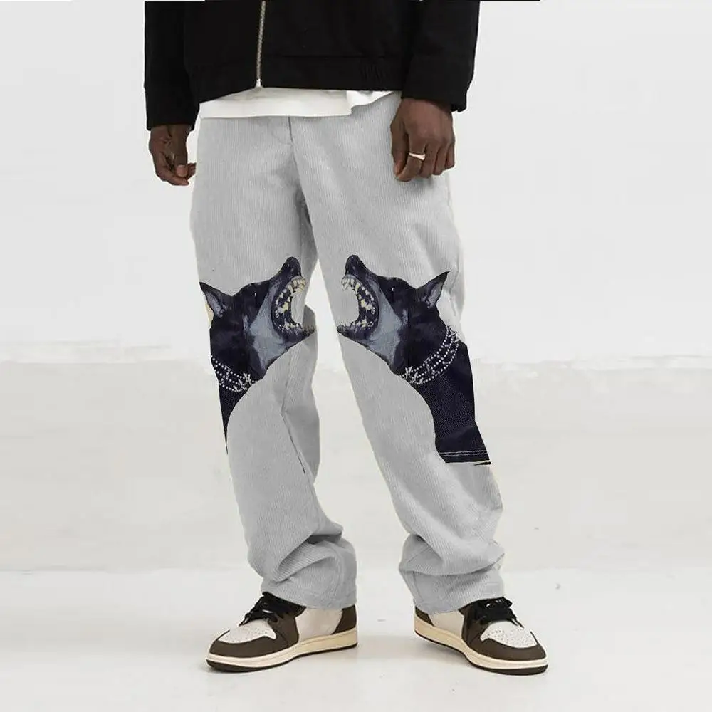 

Casual Men's Pants Loose Straight Leg Trousers Fashion Animal Print Stylish Pants Shopping Streetear Running Jogging Sportwear