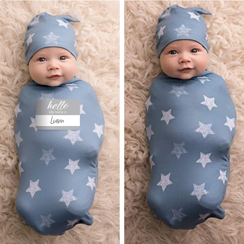 Детское одеяло для пеленания с шапкой супермягкий комплект из сумки кокона и