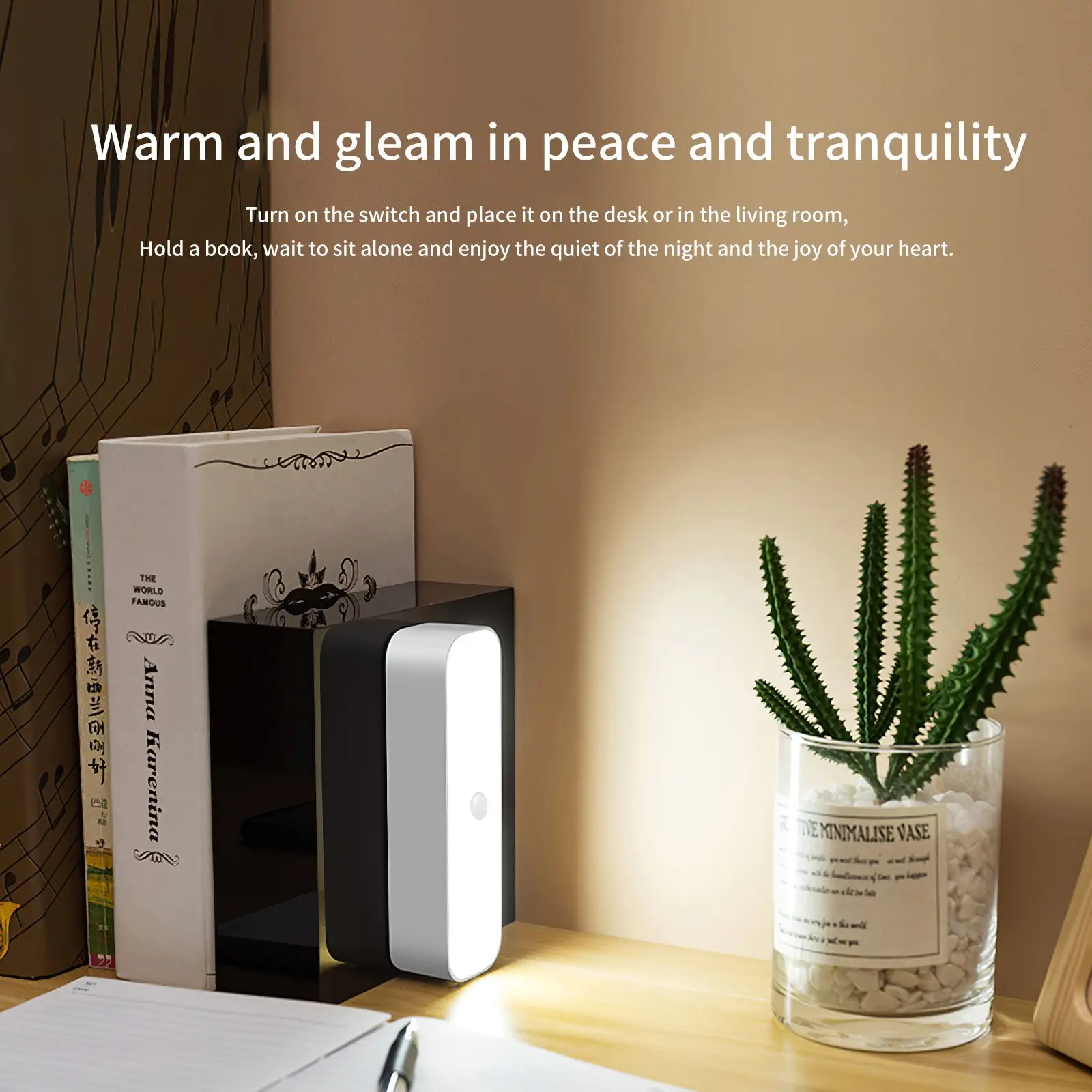 

Induction Lamp Warm White Light Color With Two Lighting Modes Super Bright Light Sensing Light Bar Charge With USB For Home