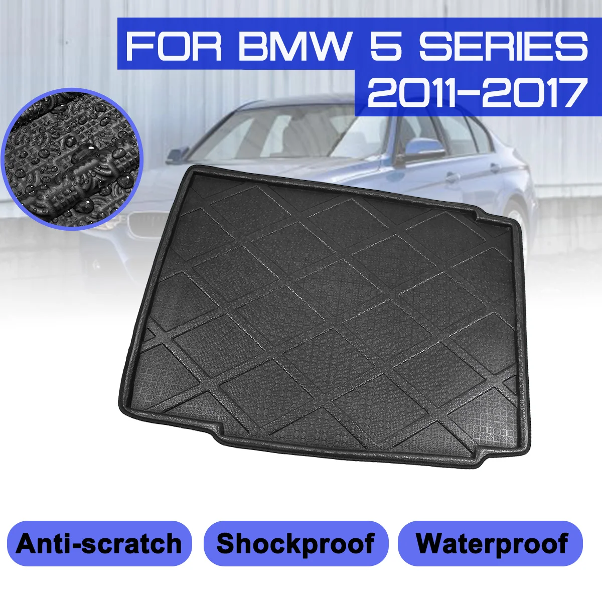 

Для BMW 5 серии 2011 2012 2013 2014 2015-2017 коврик для багажника автомобиля водонепроницаемый коврик для пола Коврик для защиты от грязи поднос подкладк...