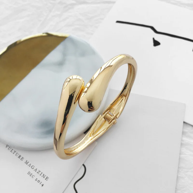 Женский браслет в виде капель воды Anke Store золотистый Универсальный простой из