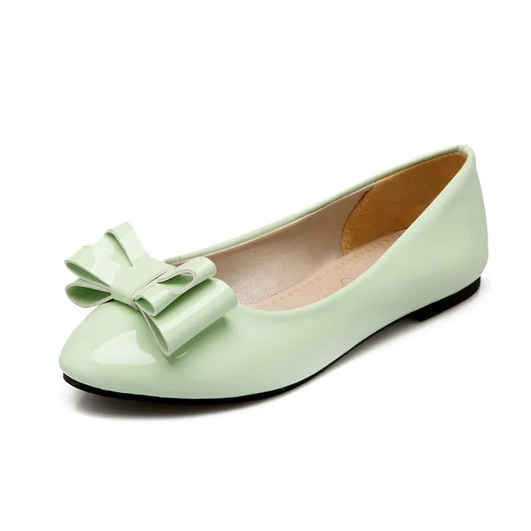 

Shallow Mouth Pointed Toe Shoes Woman Flats Casual Female Sneakers Bow-Knot Soft Dress Boat Driving Butterfly Butterfly-knot PU