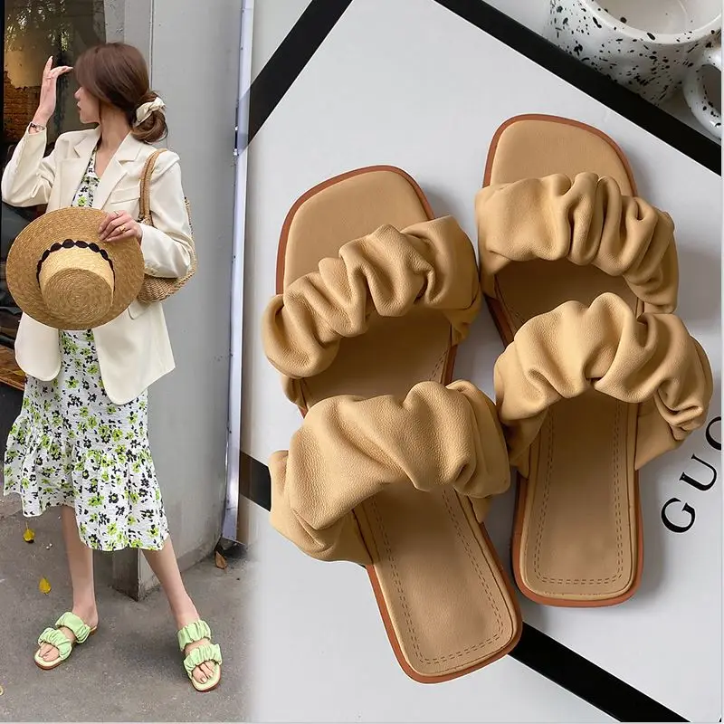

KemeKiss Size 33-40 Women Sandals Real Leather Slippers Summer Women Shoes Fashion Round Toe Slippers Slip On Ladies Footwear