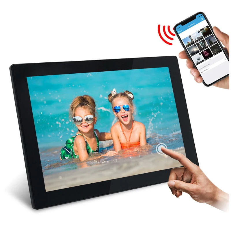 Цифровая фоторамка с Wi Fi 10 1 дюйма 1280x800 сенсорный экран IPS 16 ГБ умная управление