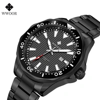 wwoor 2021 new luxury full black steel watches men sport diving quartz luminous waterproof military wristwatch relogio masculino