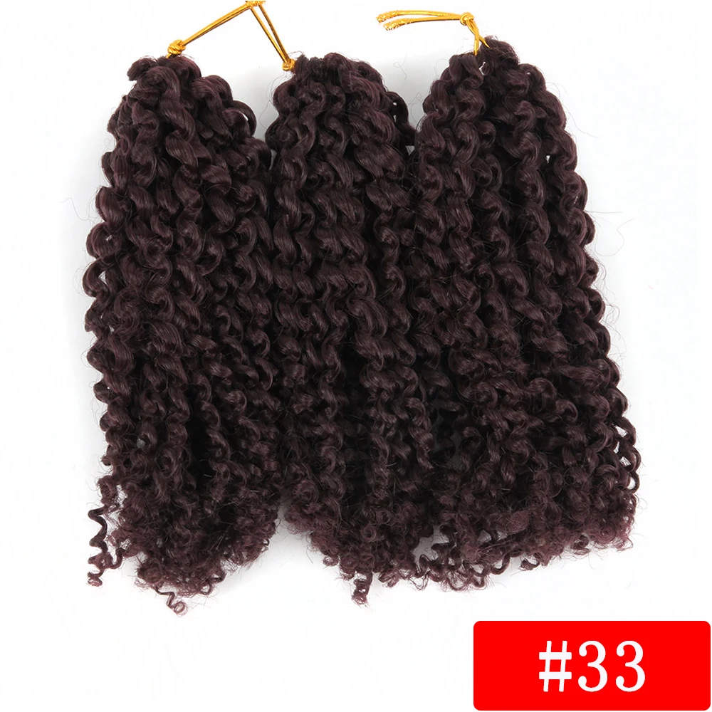 33 8 дюймов с поддержкой 3 шт./упак. 60 пряди Marley косы афро кудрявые, на крючках, косички, синтетика, плетение, накладные волосы на заколке для Для женщин - Цвет: 33