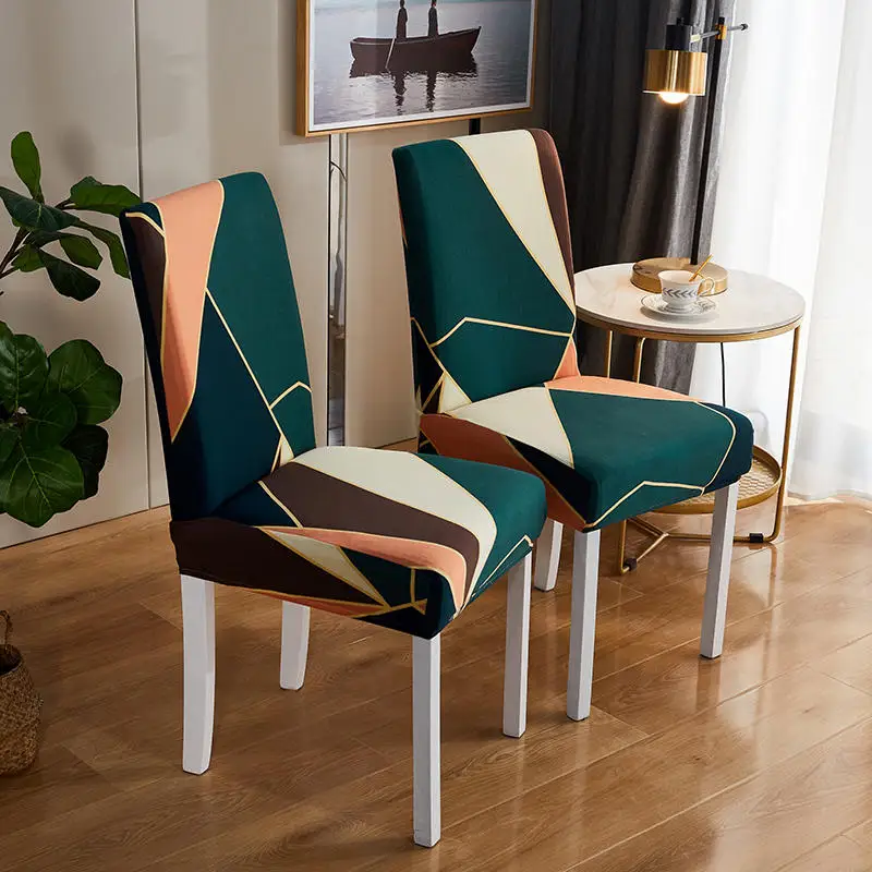

Чехол на стул эластичный геометрический, эластичное покрытие из спандекса, для обеденной комнаты, кухни, свадьбы, банкета, гостиницы
