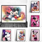 Disney с Микки Маусом мышь и Дональд Дак, постеры с живописным изображением пейзажа на холсте и принты Куадрос для детской комнаты стене подарочные украшения