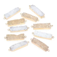 natural agates stone pendant connectors rectangle bar crystal agates stone link charms for jewelry making necklace bracelet gift