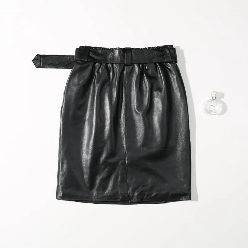 Осень-зима 2020 женские юбки из натуральной кожи соблазнительные и Клубные черные