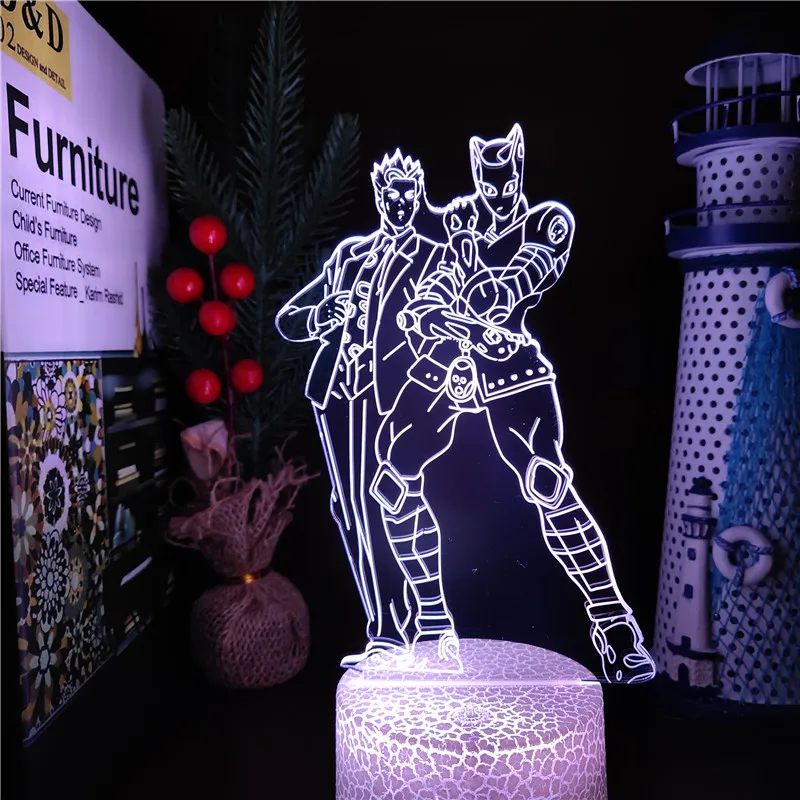 3d лампа JoJo's невероятные приключения аниме светодиодный ночник с сенсорным USB