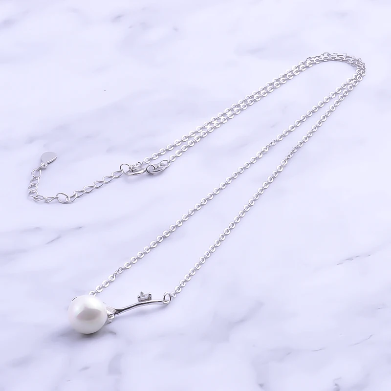 Женское ожерелье из серебра 925 пробы с жемчугом и цирконом | Украшения аксессуары