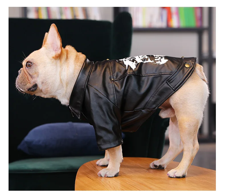 

Pet Dog Motorcycle Jacket Biker Jacket Coat Waterproof Winter Dog Clothes for Small Medium Large Dogs Bulldog Pug Pets Clothing