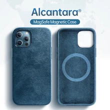 SanCore Alcantara Turn fur Case For iPhone 12 12Pro 12ProMax 12Mini Case Support For Magsafe wireless charger Magnetic cover