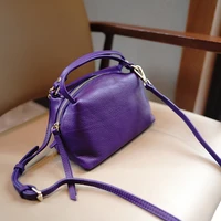 2021 new brand womens 100 genuine leather top handle handbag shoulder bag designer ladies wallet hobo messenger bags purple