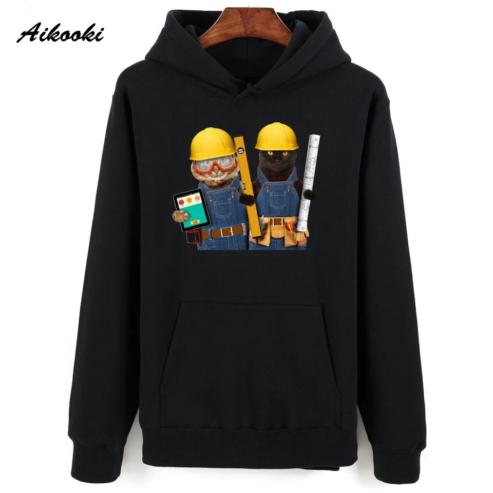 Модные классические толстовки с котом новинка популярные мужские/женские