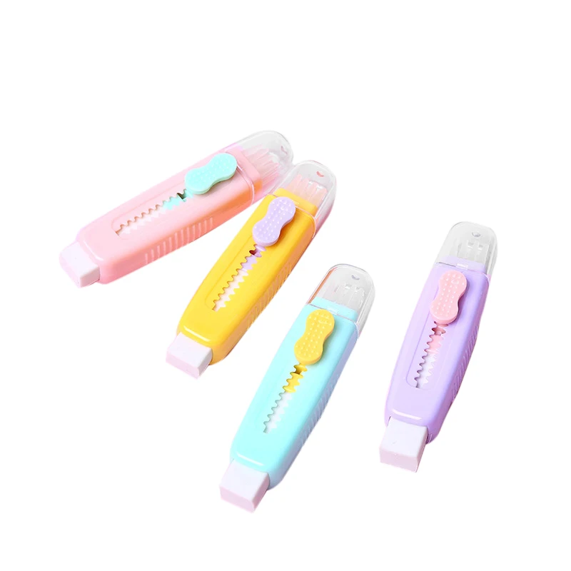 

Creative Push Pull Eraser With soft Brush Pencil Rubber For Kids Drawing Writing Wiping Stationery School Supplies