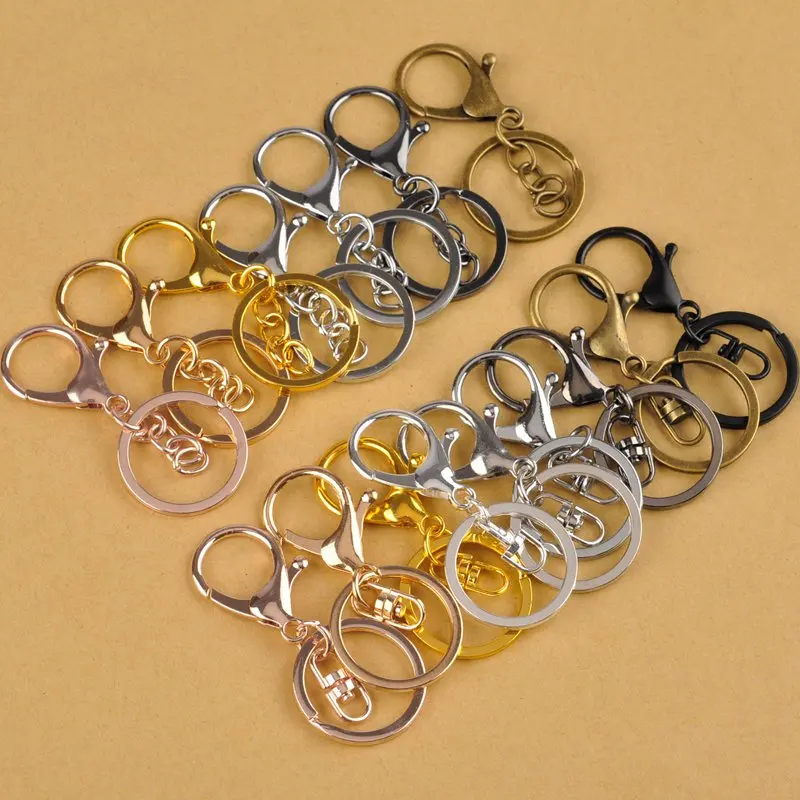 70*30mm 100piece Swivel Lobster Clasp Hooks Split Key Ring Connector Keychains DIY Jewelry Making Findings