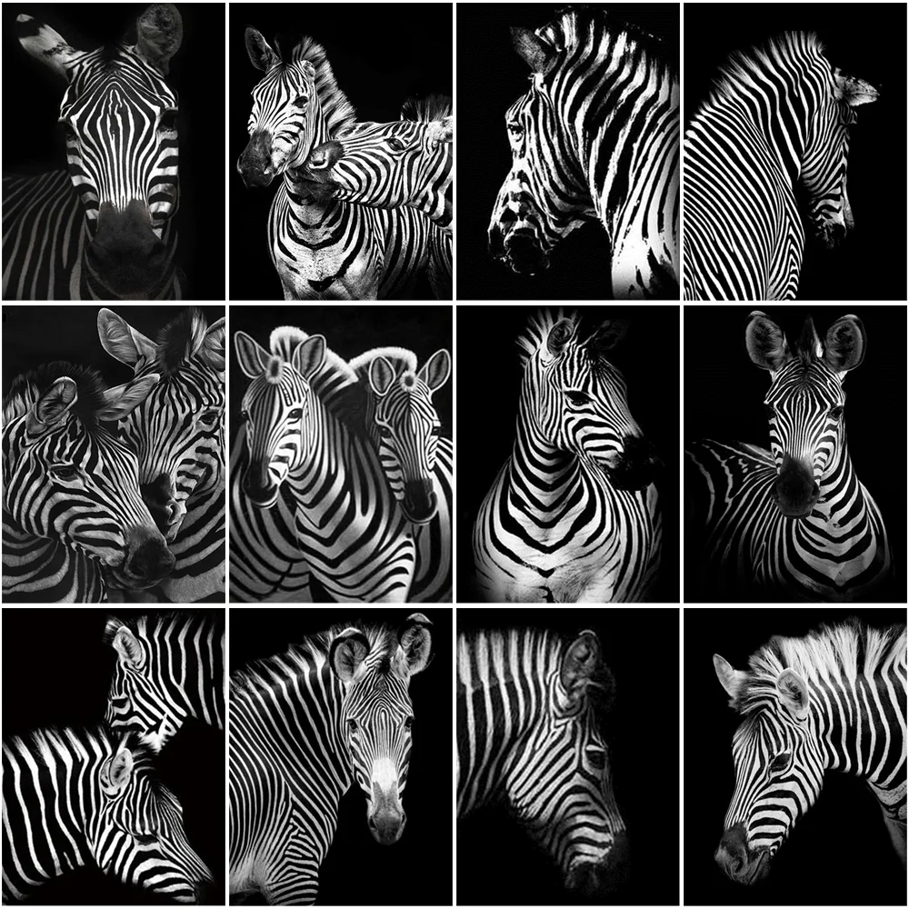

Animal Diamond Mosaic Zebra Paintings Embroidery Kit Home Decor Diy Personalized Gift Puzzles Painting Needle Arts Craft Crafts