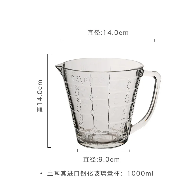 

Pour Glass Measuring Cup with Scale Temperature Resistant Glass Measuring Cup with Pouring Handle