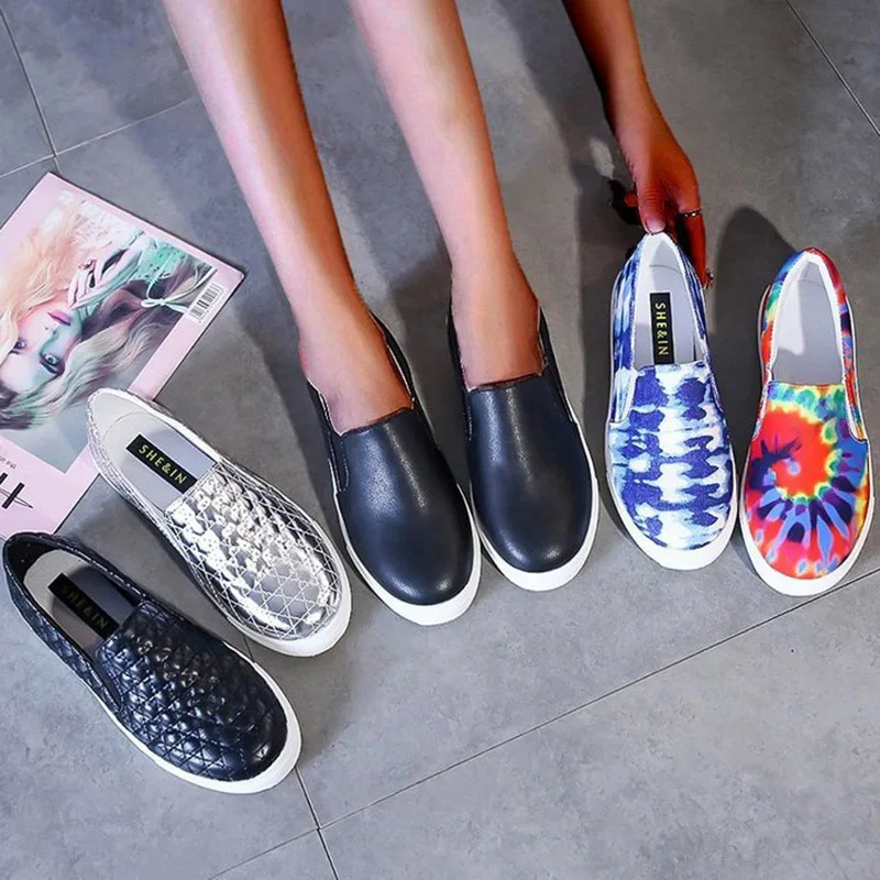 Лоферы женские в клетку повседневные без застежки радужные на плоской подошве