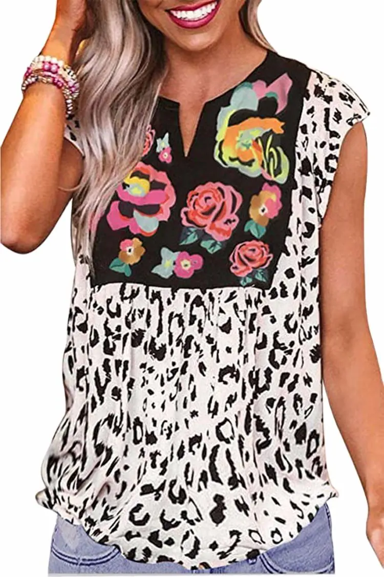 

2021 Summer The New Leopard Printing Short Sleeve T-Shirt Female