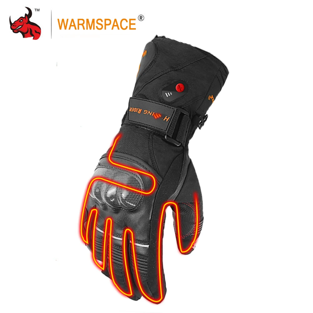 WS-GA850A-Black Зимние Мотоциклетные Перчатки WARMSPACE, перчатки с подогревом, водонепроницаемые мотоциклетные перчатки для верховой езды, защитные перчатки с подогревом для мужчин и женщин - Цвет: WS-GA850A-Black