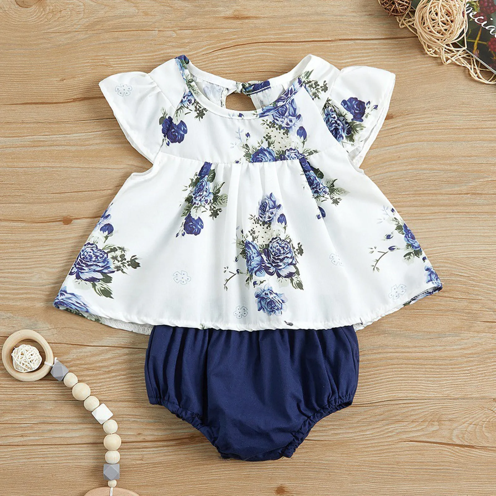 

2021 Summer New Citgeett Summer 2PCS Newborn Baby Girls Floral Tops Dress Shorts Pants Briefs Outfits Clothes Set SS Dropship #7