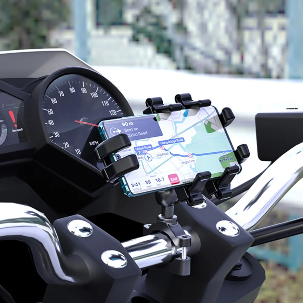 

Durable Motor Phone Mount Motorbike Phone Holder Handlebar Rack 360 Rotation