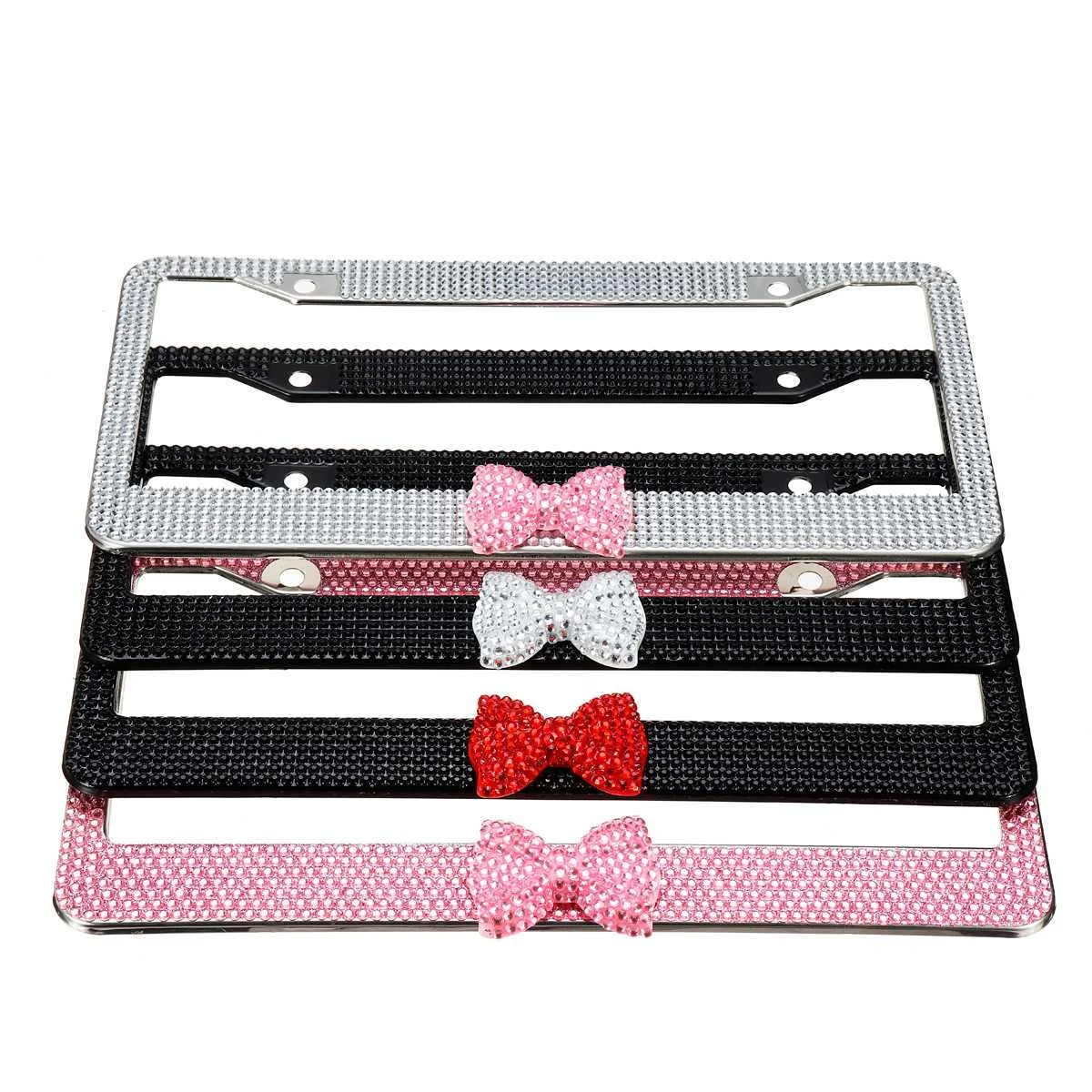 2x 31cmx16cm License Plate Stainless Steel Frame Bling Crystal Rhinestone for Car Truck Vehicle Styling | Автомобили и мотоциклы
