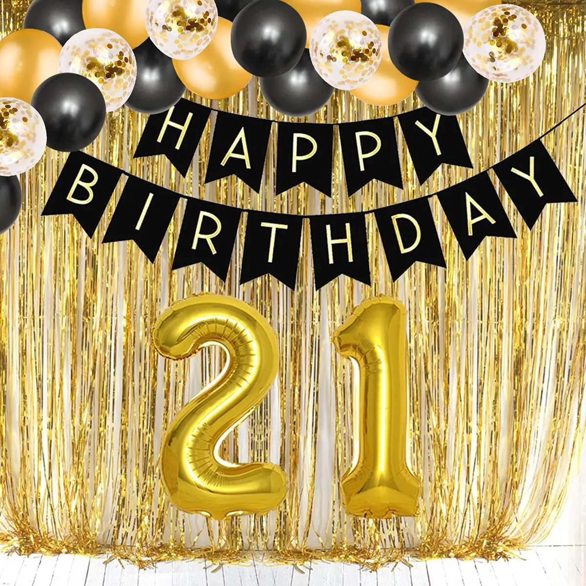 21 decoraciones para fiesta de cumplea&ntilde;os, suministros de fiesta de cumplea&ntilde;os, n&uacute;mero 21, cartel de feliz cumplea&ntilde;os-4