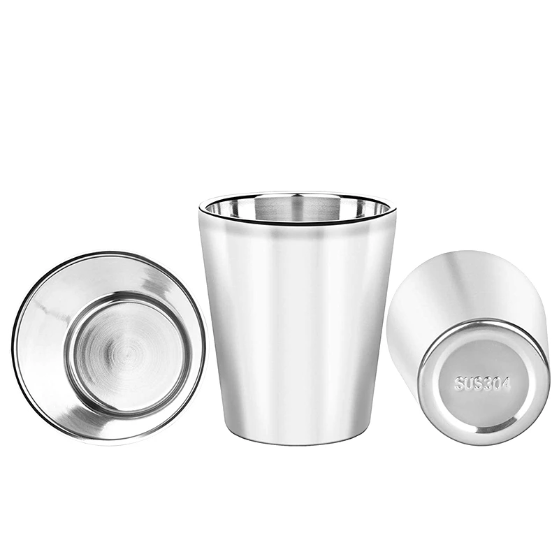 

3PCS Stainless Steel Cups, Double Wall 10Oz / 300Ml, 304 Stainless Steel Drinking Glasses, Vacuum Insulated Drinking Cups for Ki