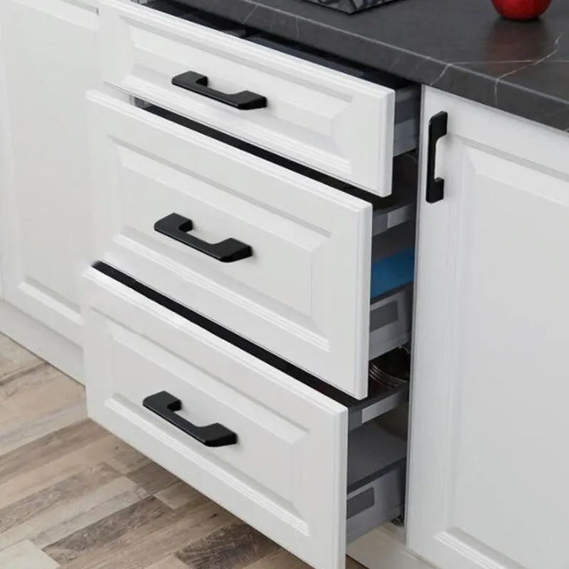 Мебель Черная алюминиевая для мебели 1 шт.|Ручки шкафа| |