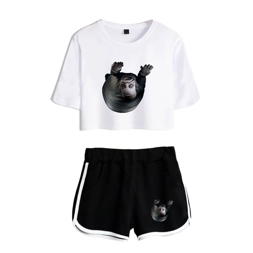 

Little Nightmares Tracksuit Female Two Piece Set Short Sleeve Crop Top+Shorts 2021 Horror Adventure Game Women's Set Summer