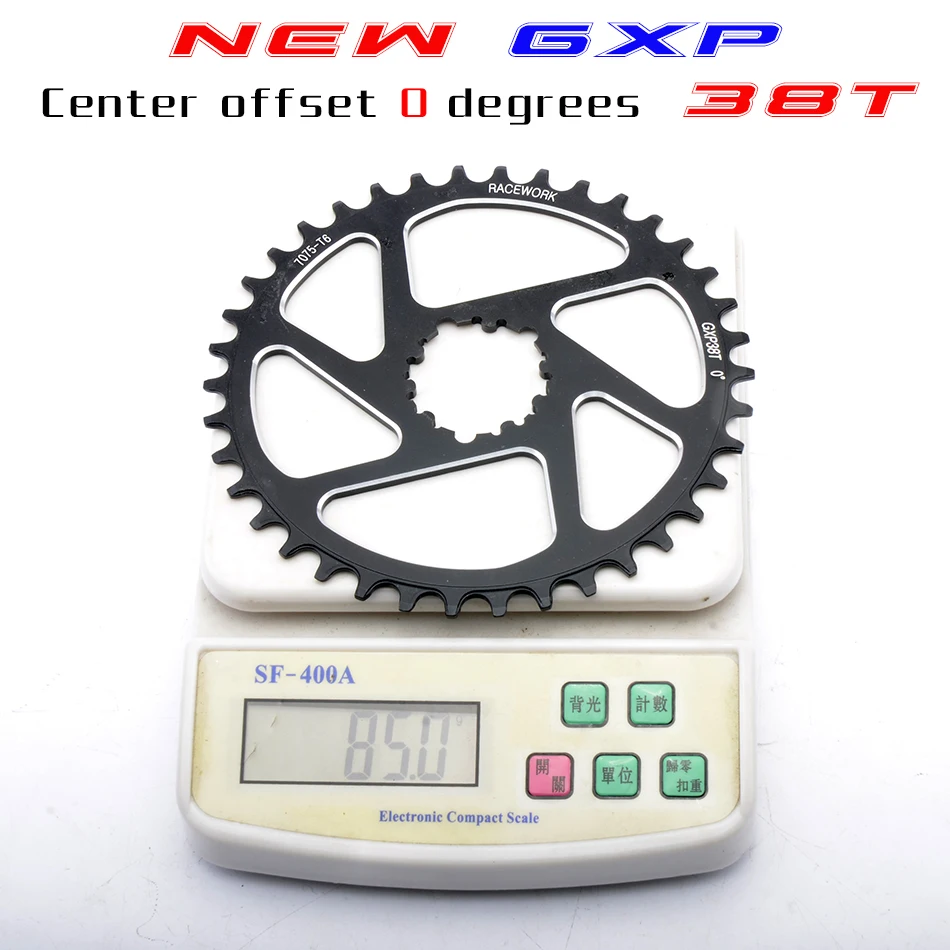 0 degrees 38T Бесплатно deliv RACEWORK Fahrrad кеттенблат 32 34 36 38t Engen Breite Fahrrad кеттенблат мех GXP XX1 XO CNC AL7075 KurbelFahrrad - Цвет: 0 degrees 38T
