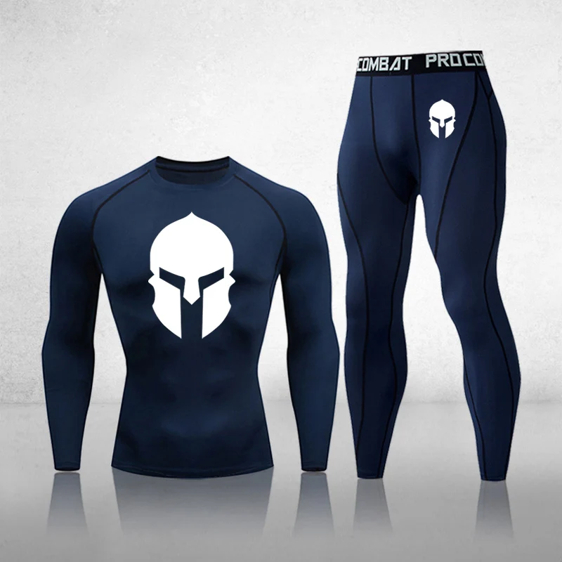 

New 2021 High-End Quality Quick-Drying Men's Thermal Underwear Suit Running Compression Sportswear Tight Gym Fitness Clothing