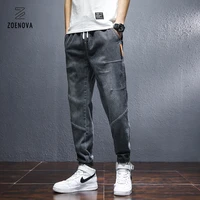zoenova brand mens jeans harem denim cargo pants 2021 new streetwear jogger hip hop cotton trousers male blue oversized 3xl 4xl