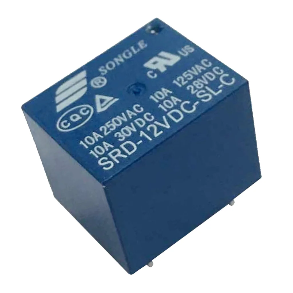 

10 Pieces Mini Power Songle Relay 12V 10A SPDT 5 Pin PCB SRD-12VDC-SL-C
