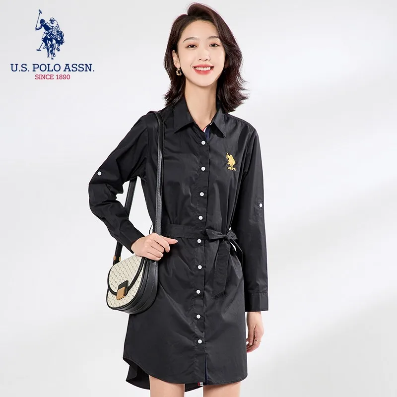 Поло США ASSN. Женское платье на весну и осень свободная Милая юбка средней длины с