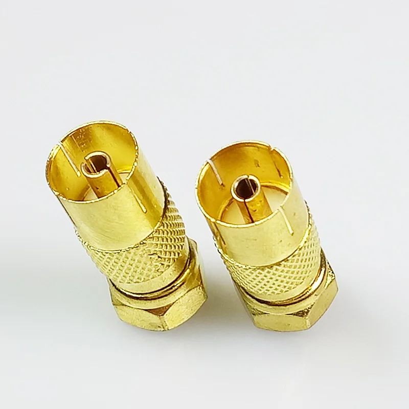 

100pcs Gold Plated F Male Plug to PAL Female Socket Connector F Male Connector PAL TV Female Jack RF Adapter Wholesale