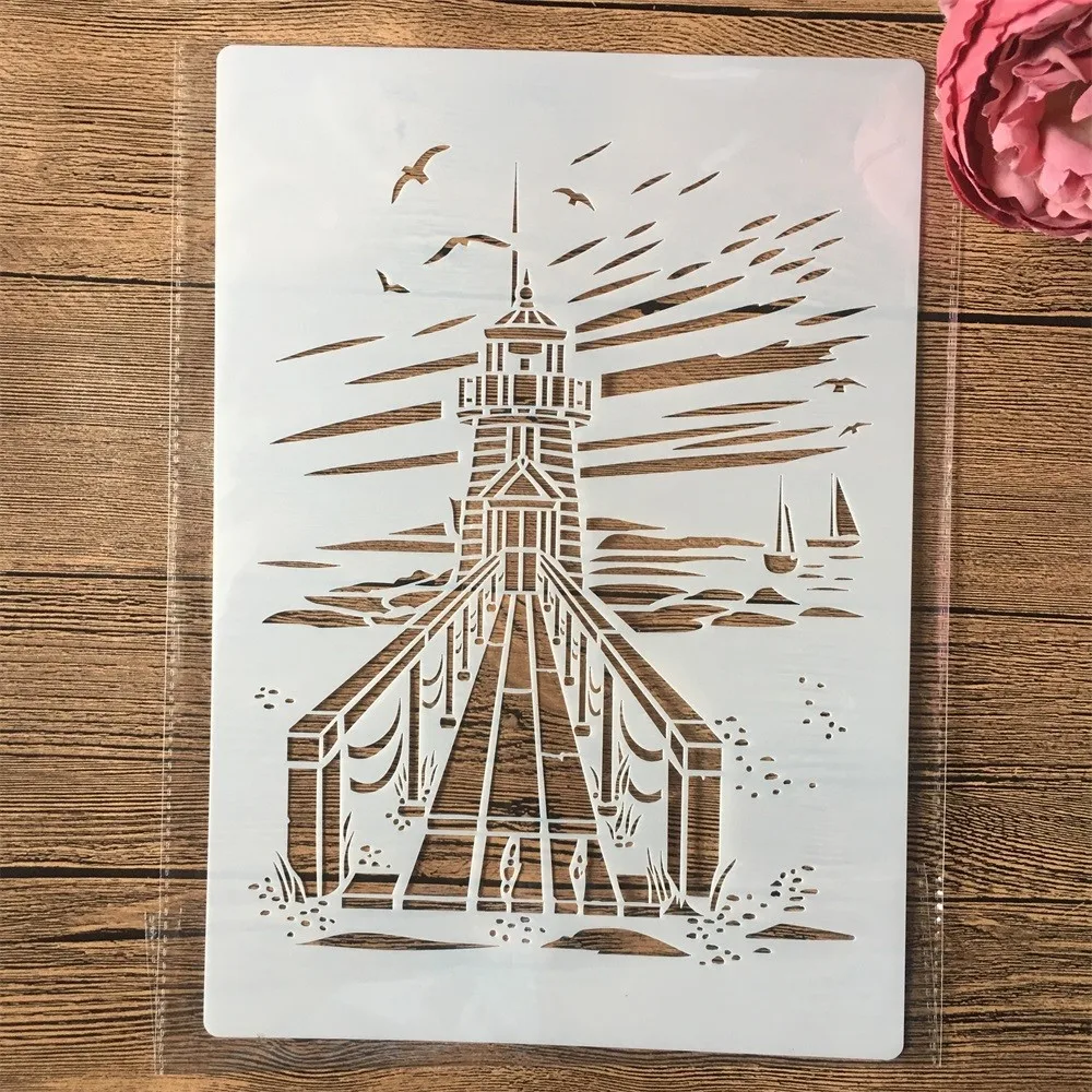 Трафареты A4 для побережья маяков 29 см | Канцтовары офиса и дома
