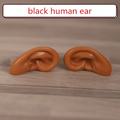 black human ear Blyth Doll Ears for Blyth Doll Icy Doll White Natural Tan Dark and Super Black Skin Only Ears No Doll Children Toys for Girls - Цвет: black human ear