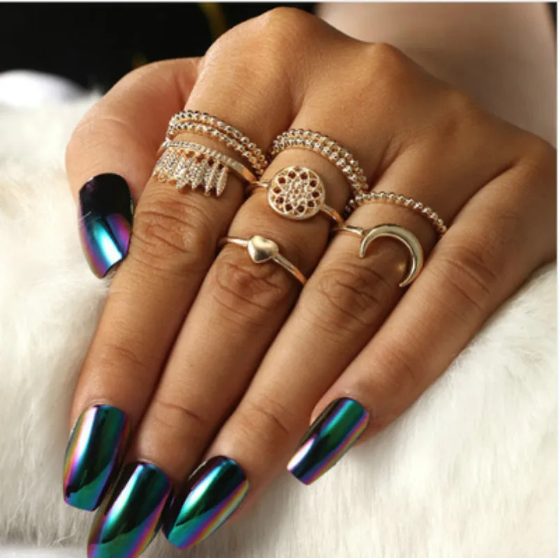 Кольцо женское золотое Осеннее винтажное с кристаллами 1 комплект